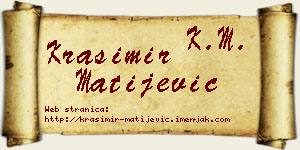 Krasimir Matijević vizit kartica